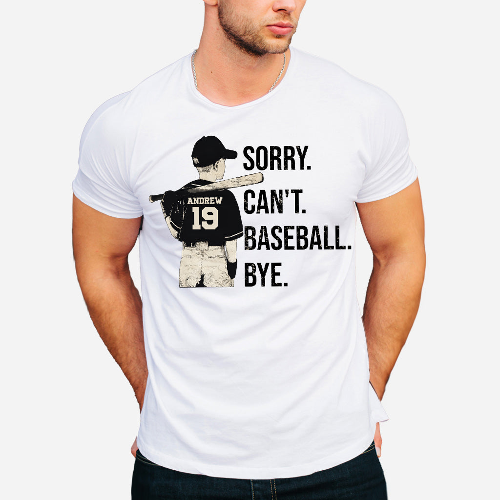 Sorry Can't Baseball Bye - Personalisiertes Baseball-T-Shirt und Hoodie