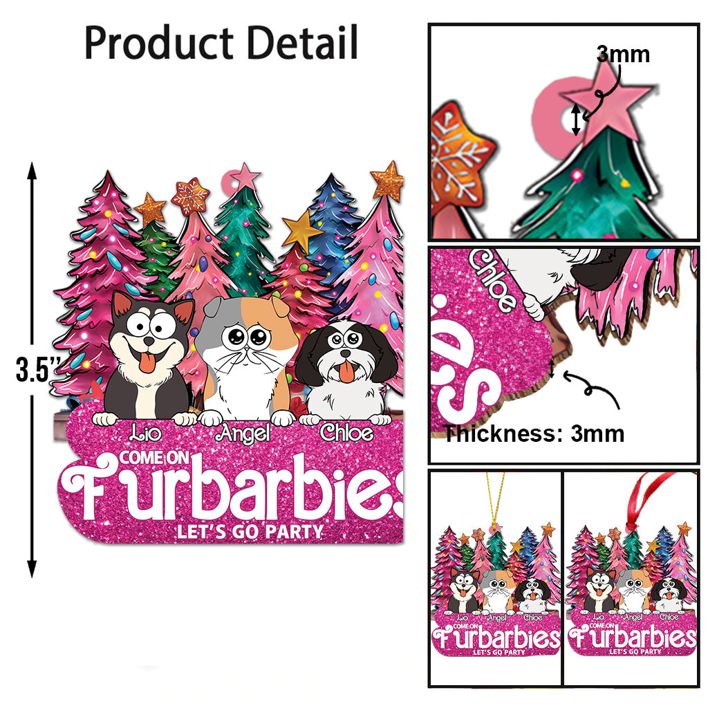 Auf geht's, Fellbären, lasst uns feiern! - Geschenk für Katzenliebhaber - Personalisierter Weihnachtsschmuck