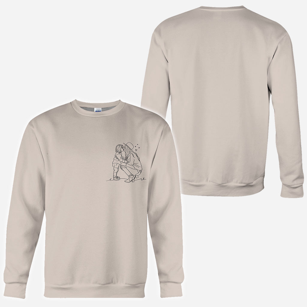 Strichzeichnung - Personalisiertes Stiefmutter-T-Shirt