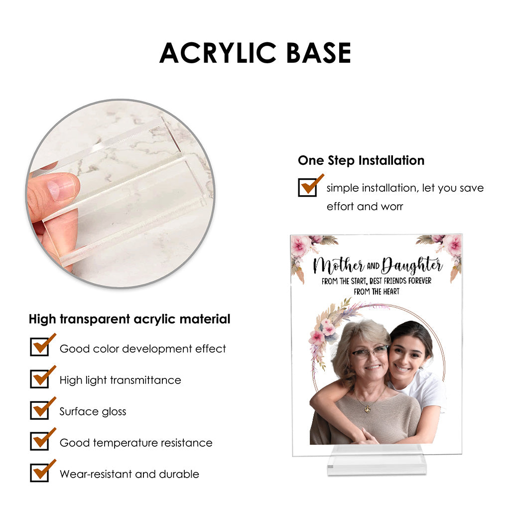 Mutter und Kinder – Personalisierte transparente Acrylplakette für die Mutter