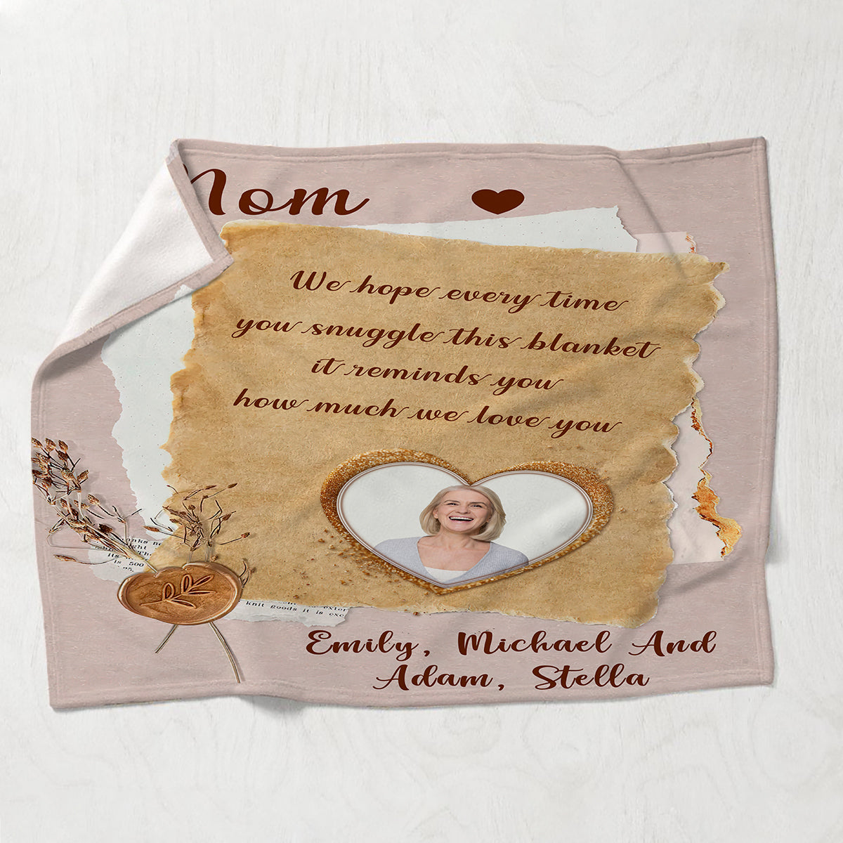 Oma Mama – Geschenk für Oma, Mama, Papa, Opa, Tante, Onkel, Schwester, Bruder, Ehemann, Ehefrau, Freundin – Personalisierte Decke