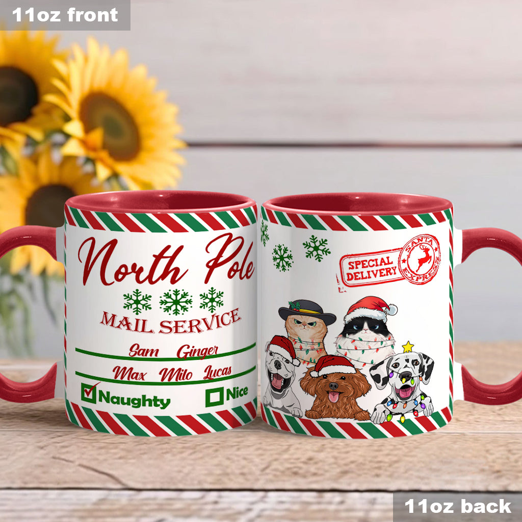 Nordpol-Postdienst – Personalisierte Tasse mit Hundemotiv
