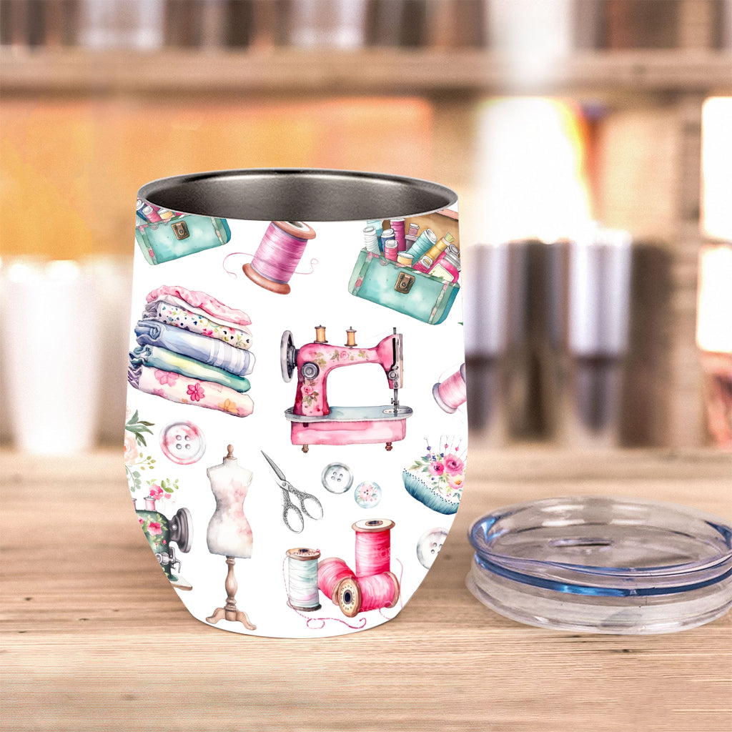 Buntes Nähmuster - Personalisierter Weinbecher zum Selbernähen