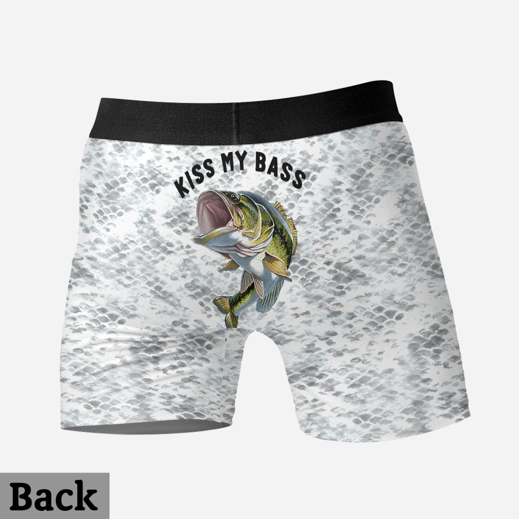 Kiss My Bass - Personalized Fishing Men Boxer Briefs