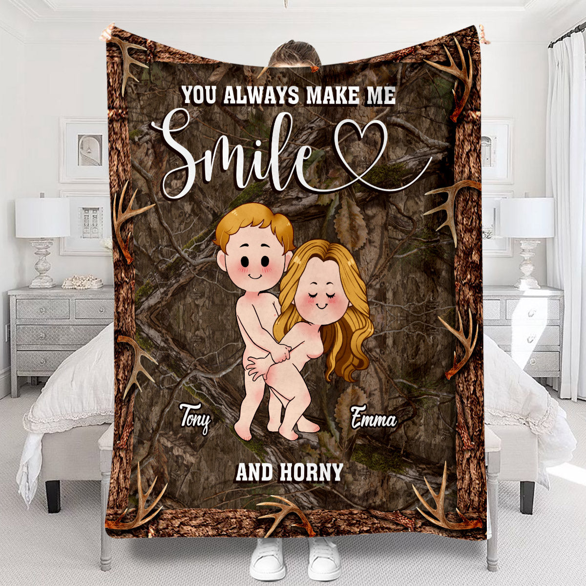 Du bringst mich zum Lächeln – personalisierte Jagddecke