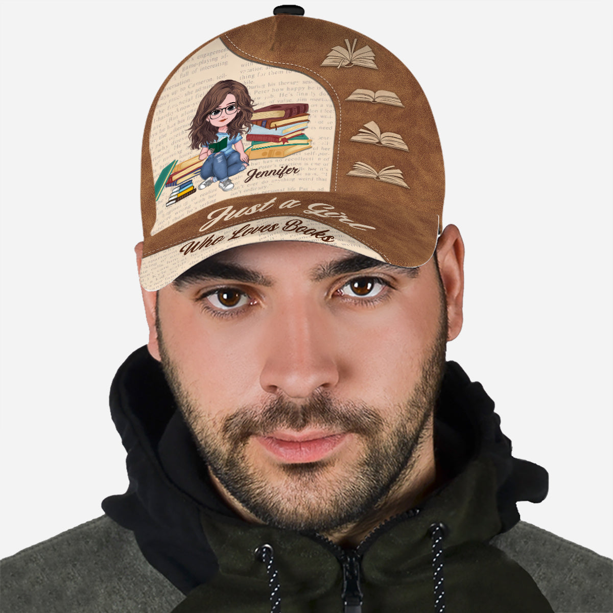 Einfach ein Mädchen, das Bücher liebt – personalisierte Buch-Klassiker-Kappe