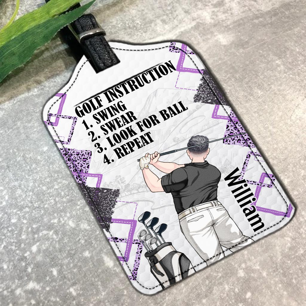 Einfach ein Mädchen – Personalisierter Golf-Gepäckanhänger aus Leder