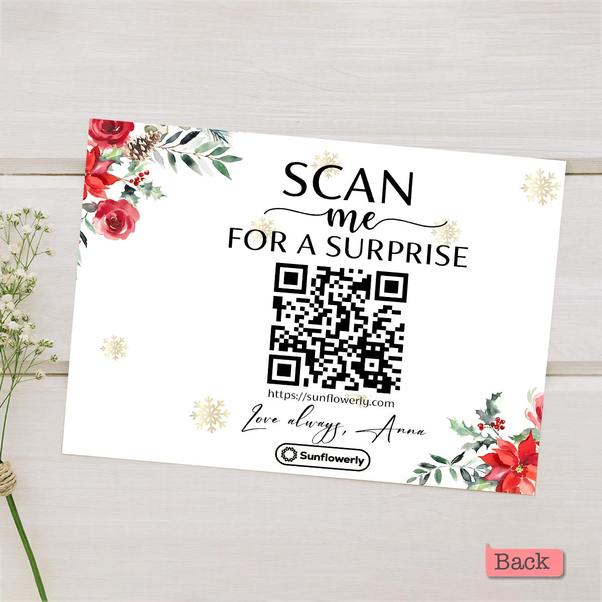 Merry Christmas Stocking Family - Personalized QR Greeting Card