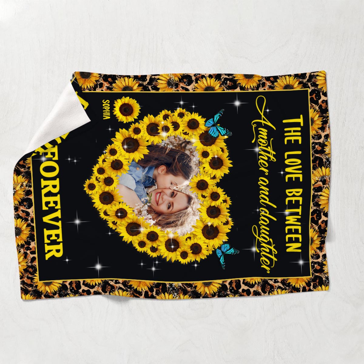 Immer wenn du dieses Herz berührst – Geschenk für Mama, Ehefrau – Personalisierte Decke