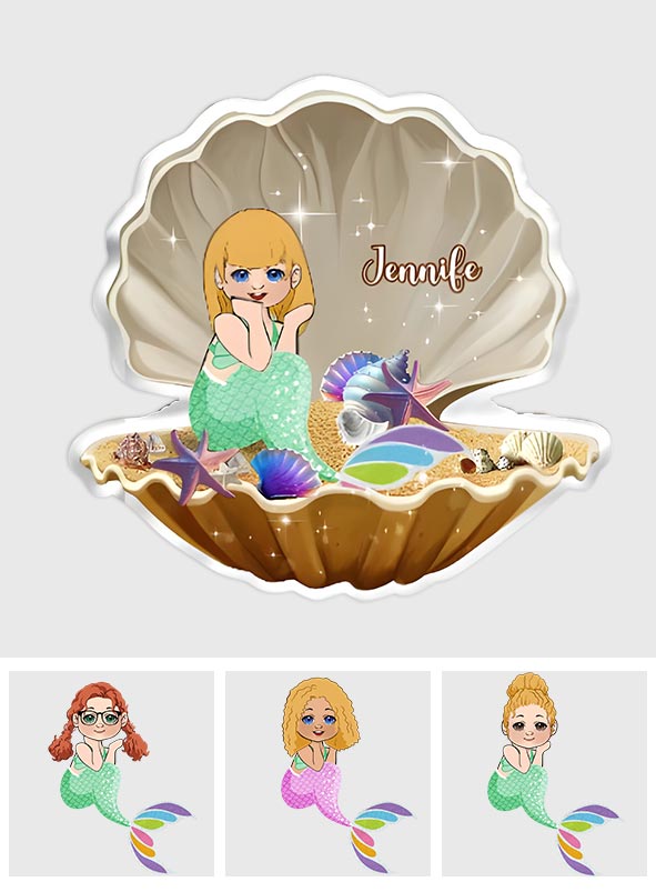 Little Mermaid - Personalized Family Shaped Pillow