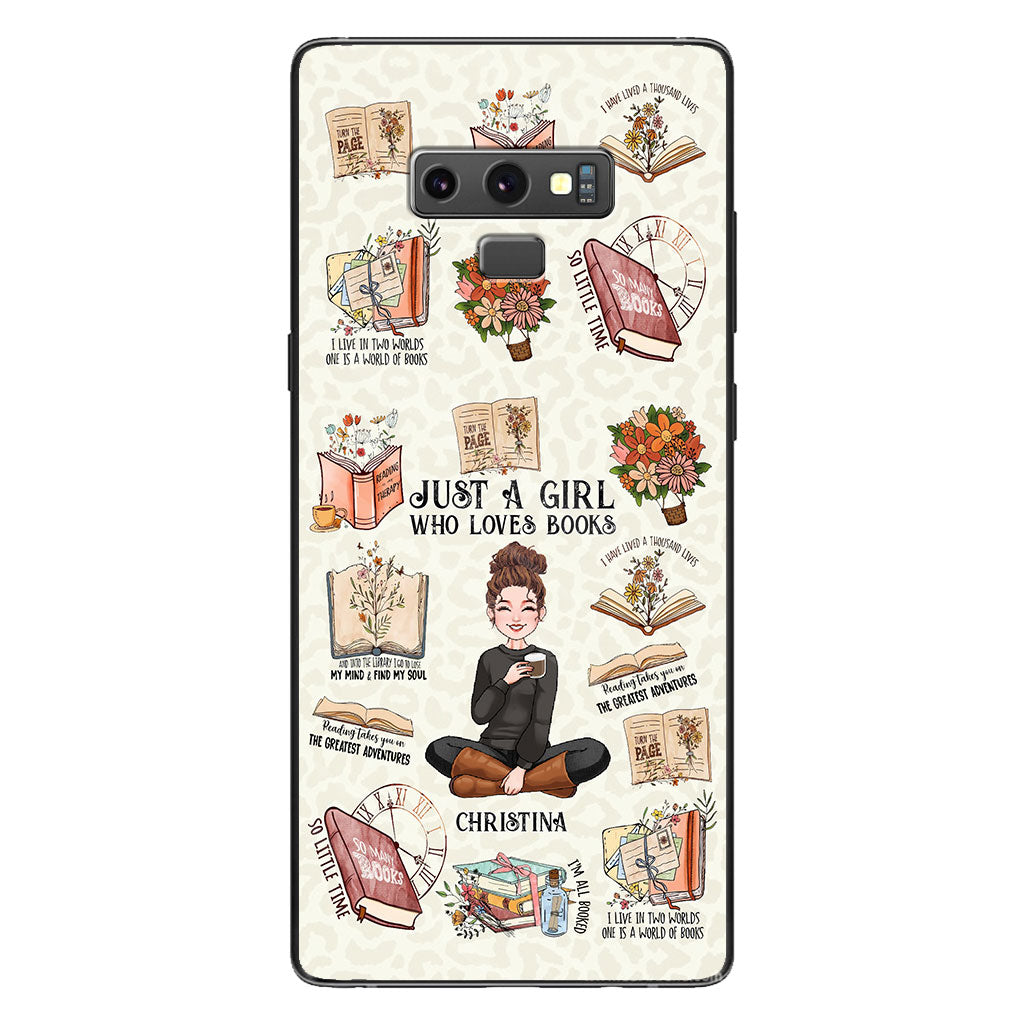 Einfach ein Mädchen, das Bücher liebt – personalisierte Handyhülle in Buchform