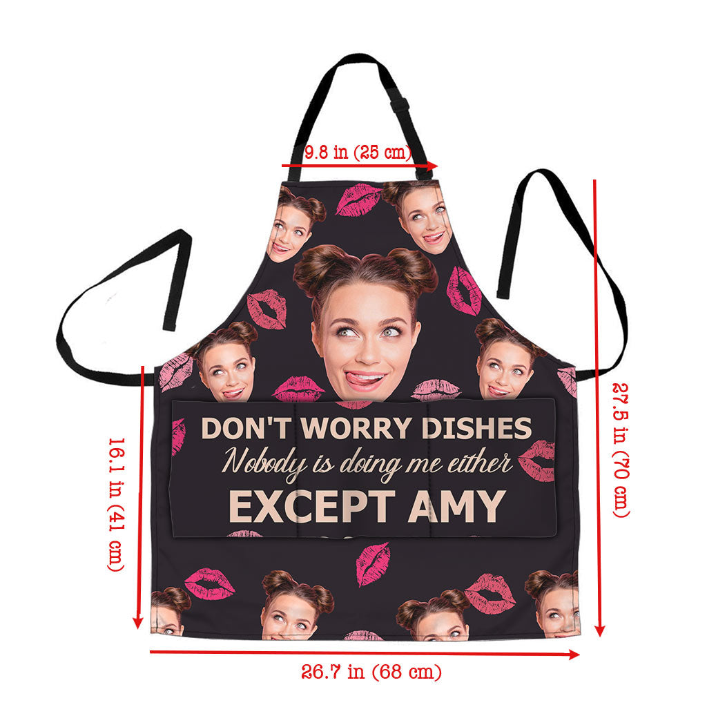 „Don't Worry Dishes“ – Geschenkidee für Paare (Ehemann, Ehefrau, Freundin, Freund) – Personalisierte Schürze