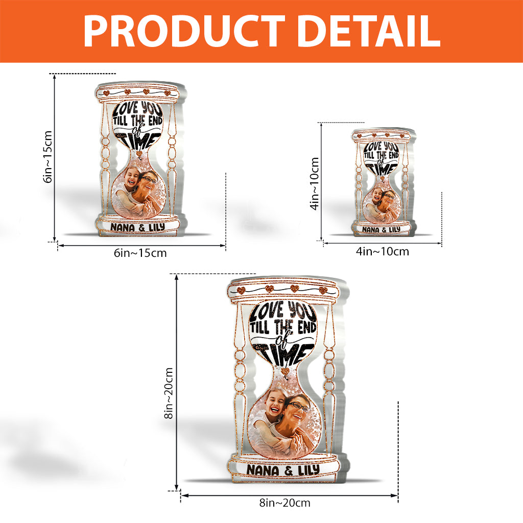 Bis ans Ende der Zeit – Personalisierte, individuell geformte Acrylplakette für Oma