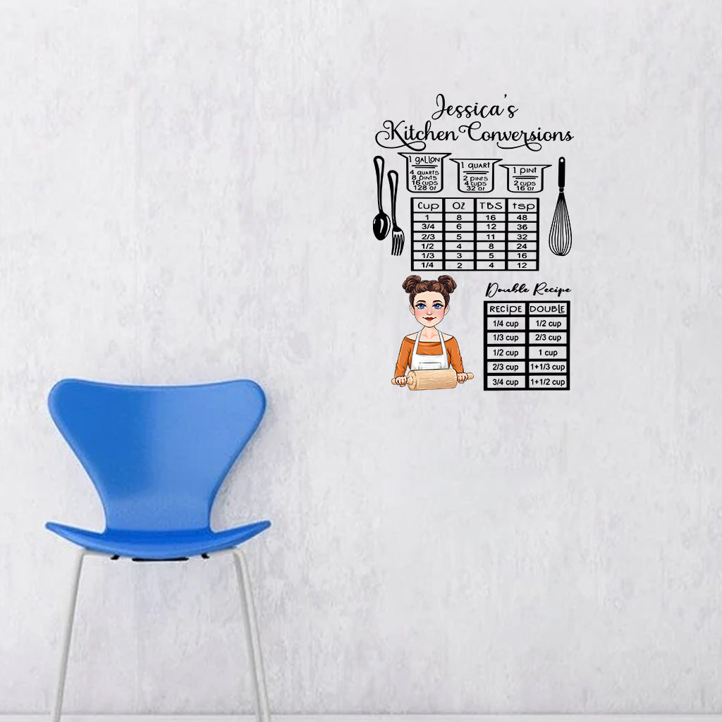 Küchenmaßumrechnungen – Kochgeschenk für Mama, Ehefrau, sie – Personalisierter Aufkleber