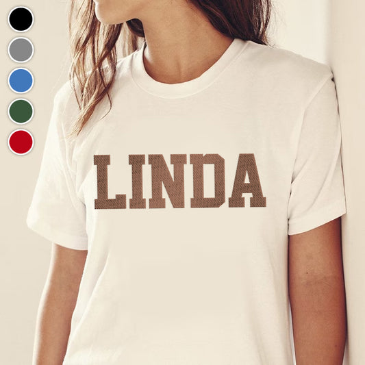 Custom Name - Personalized Aunt Embroidered T-shirt