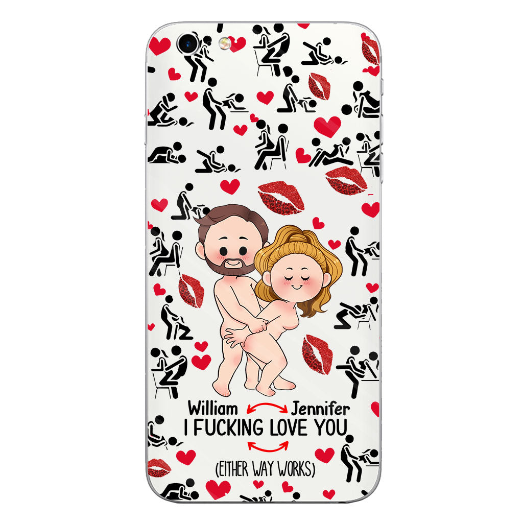 Ich liebe dich – Geschenk für Ehemann, Ehefrau, Freund, Freundin – Personalisierte transparente Handyhülle