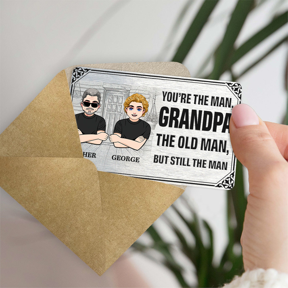 Du bist der Beste – Geschenk für Papa, Opa, Onkel, Ehemann – Personalisierte Brieftaschenkarte