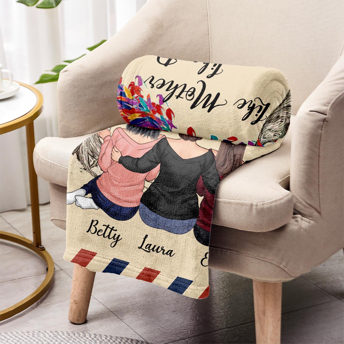 Liebe ist für immer – Geschenk für Mama, Tochter – Personalisierte Decke