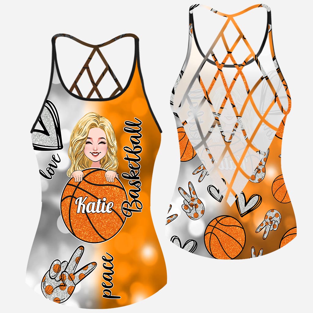 Cool Basketball Mom - Personalized Basketball Cross Tank Top