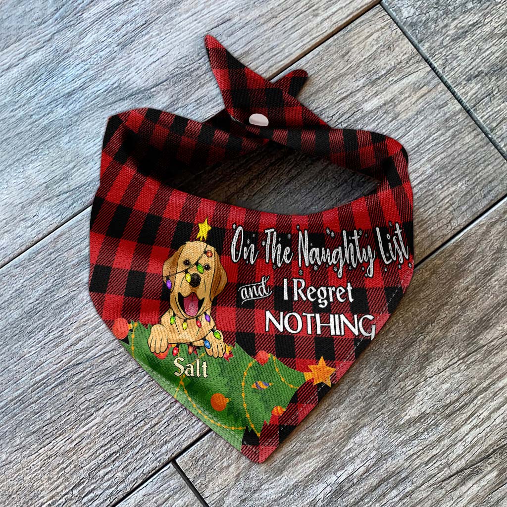 On The Naughty List - Personalized Dog Pet Bandana