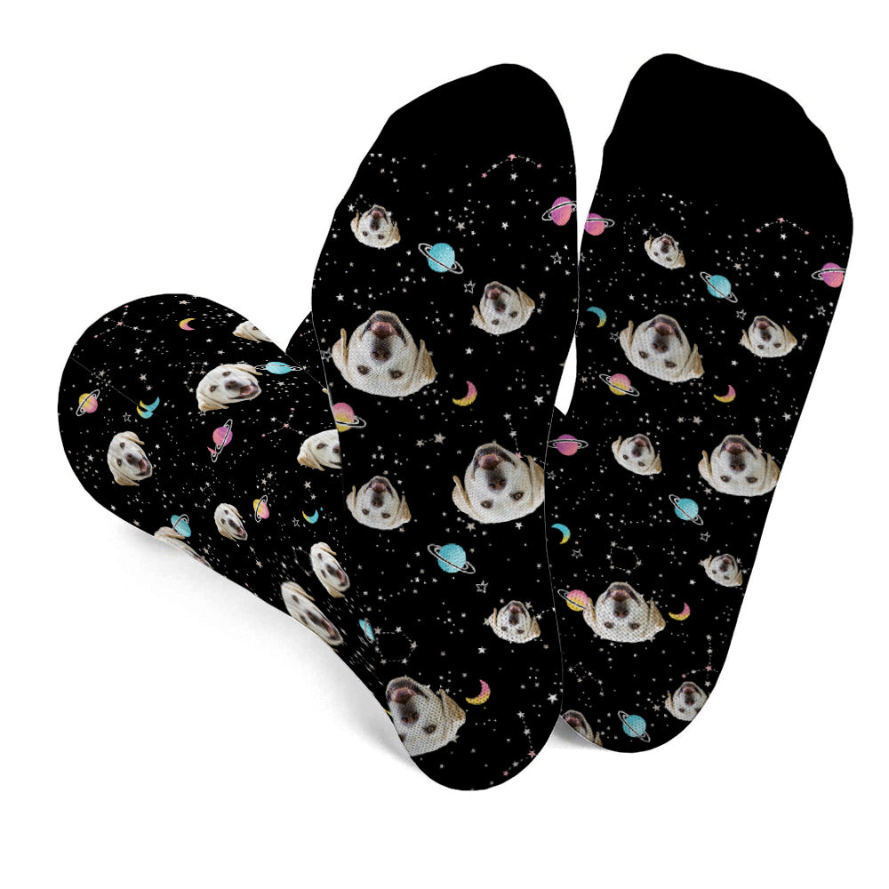 Custom Face Galaxy – personalisierte Hundesocken
