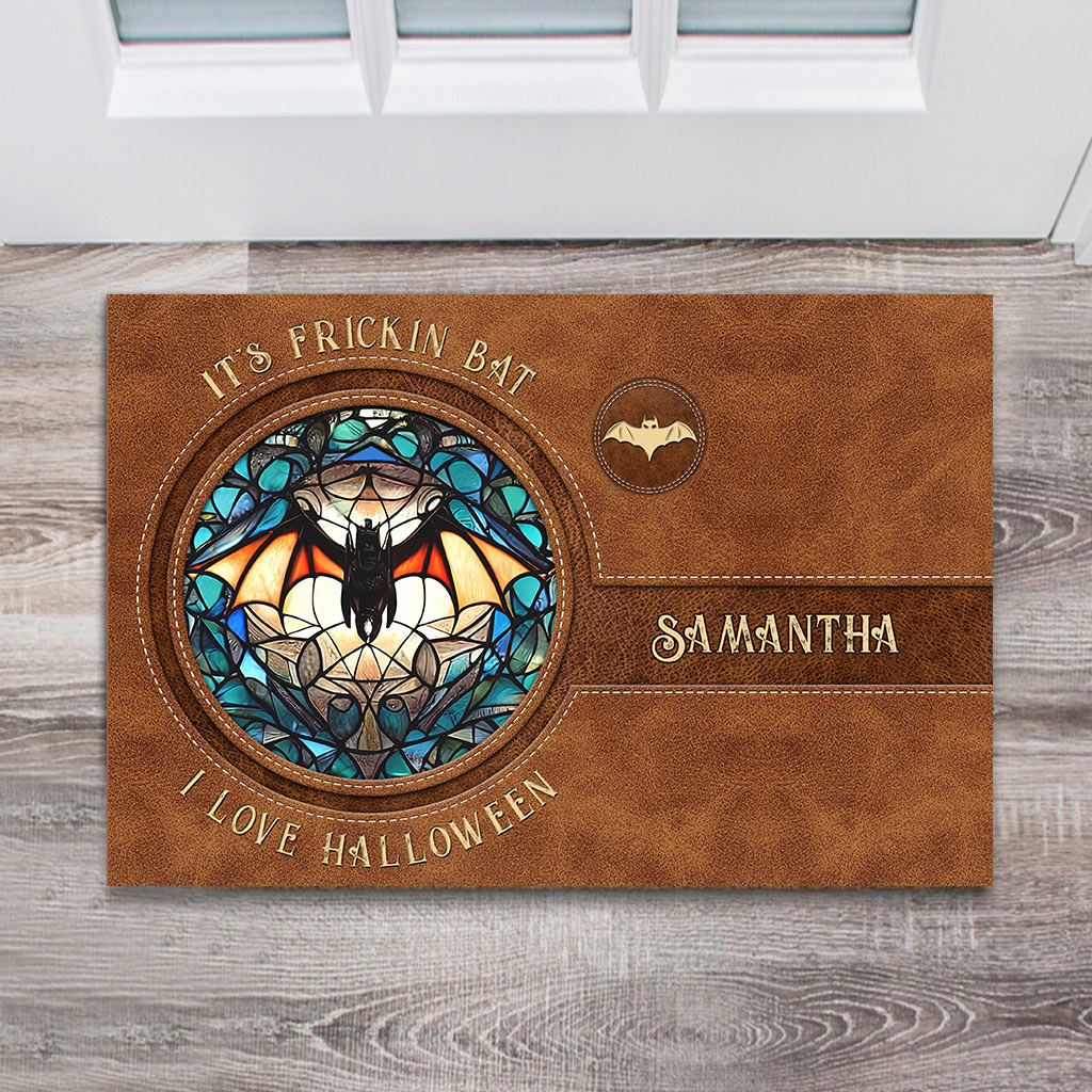 Es ist verdammt nochmal Fledermaus, ich liebe Halloween - Personalisierte Hexen-Fußmatte