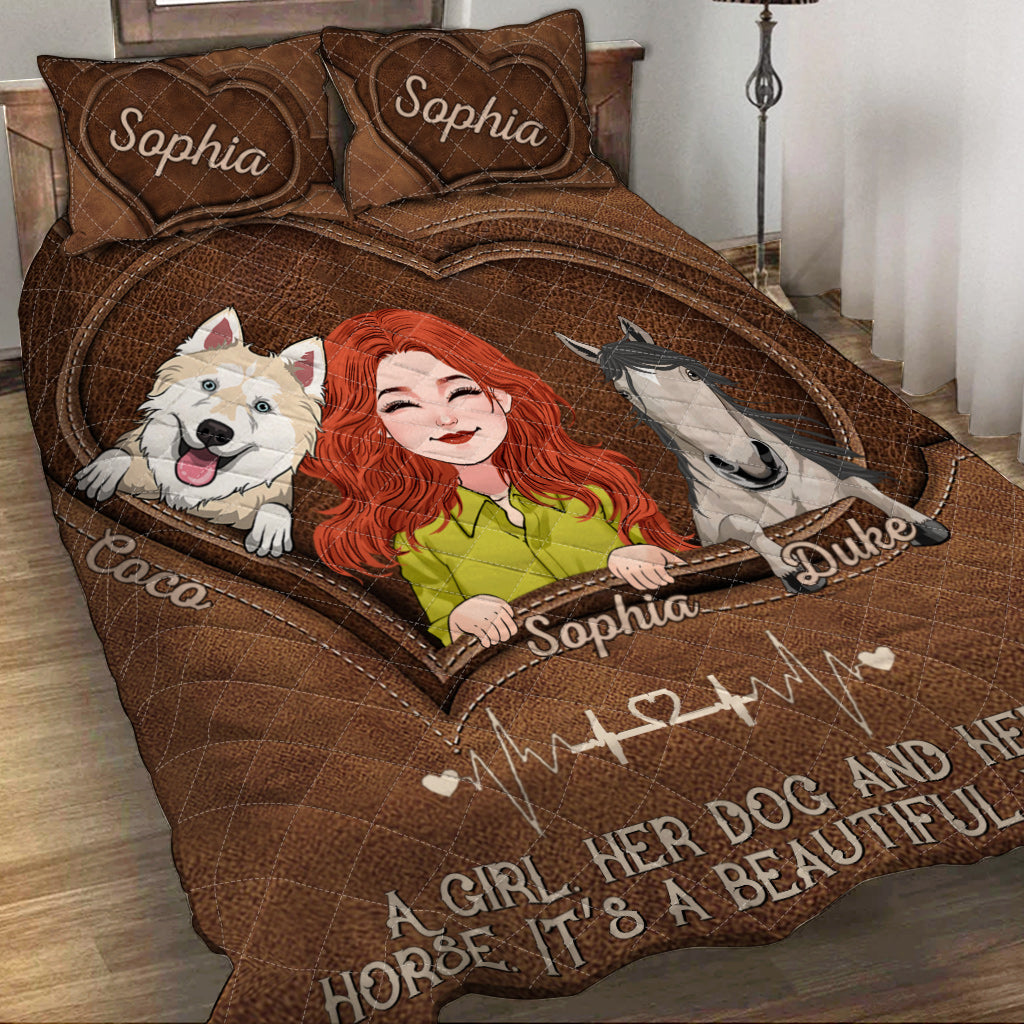 Was für ein wunderschönes Ding – personalisiertes Pferde-Quilt-Set