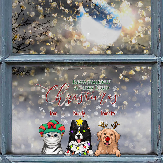 Have Yourself a Furry Little Christmas - Personalized Dog Decal Die Cut