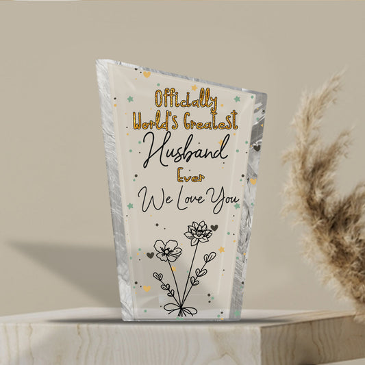 Offiziell die beste Mama der Welt – Geschenk für Mama, Oma, Ehefrau, Papa, Opa, Ehemann – Personalisierte Acrylplakette in individueller Form