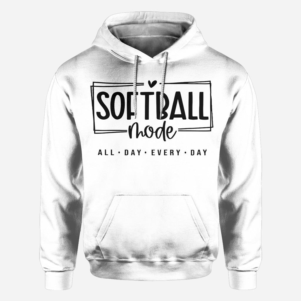 Softball-Modus den ganzen Tag - Personalisiertes Softball-Shirt