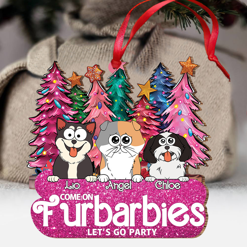 Auf geht's, Fellbären, lasst uns feiern! - Geschenk für Katzenliebhaber - Personalisierter Weihnachtsschmuck