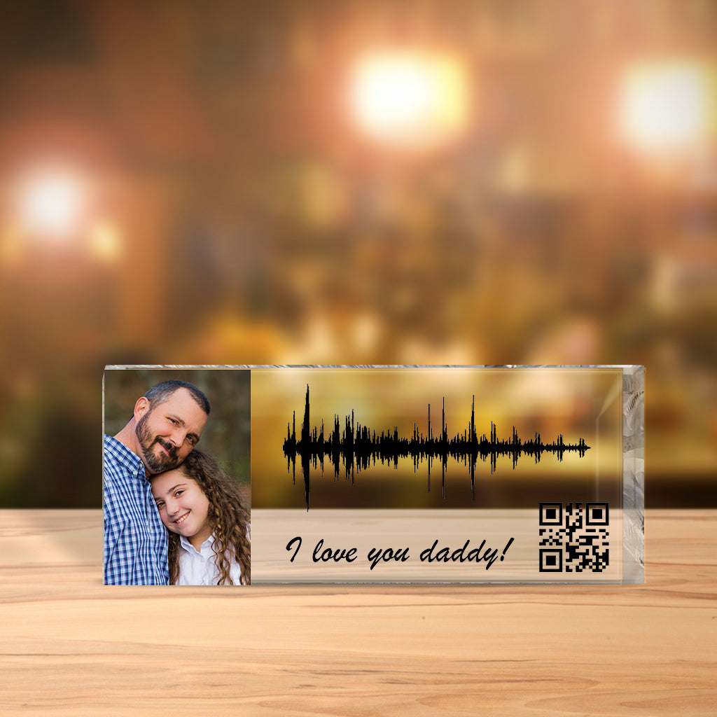 Ich liebe dich, Papa – Geschenk für Stiefvater – Personalisierte Acrylplakette in individueller Form