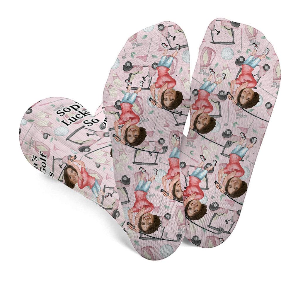 Foto eingefügt – Lustiger Golfer – Personalisierte Golfsocken