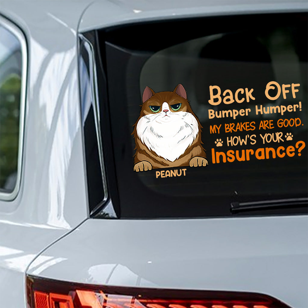Back Off - Personalized Cat Decal Full