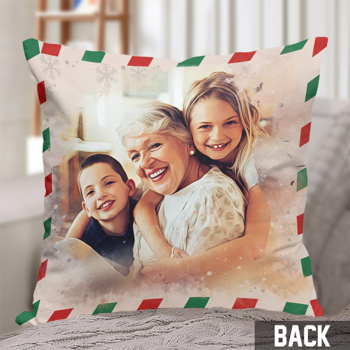 Liebe Oma Postkarte - Personalisiertes Oma-Kissen