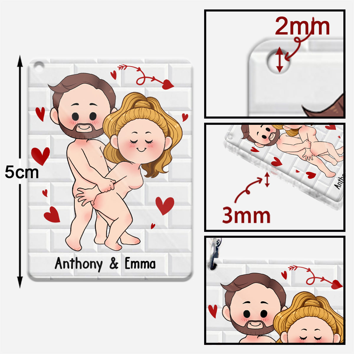 Ich wünsche dir nur, dass du glücklich bist – Geschenk für Paare (Ehemann, Ehefrau, Freund, Freundin) – Personalisierter Schlüsselanhänger
