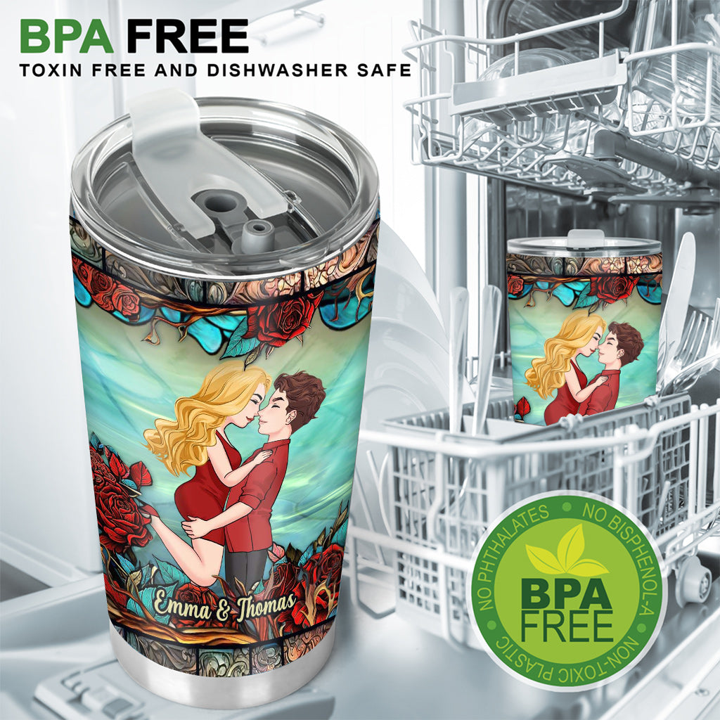 Ich habe dich kennengelernt. Ich mochte dich. Ich liebe dich. Du bleibst bei mir. Für immer dein – Geschenk für Ehemann, Ehefrau, Freund, Freundin – Personalisierter Becher