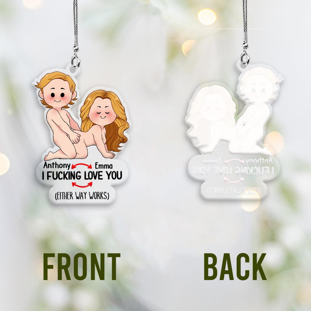 Ich liebe dich – Geschenk für Ehemann, Ehefrau, Freund, Freundin – Personalisierter transparenter Autoanhänger