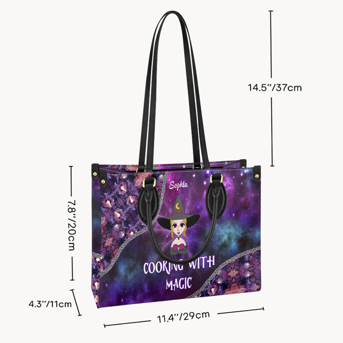 Kochen mit Magie – Personalisierte Hexen-Lederhandtasche