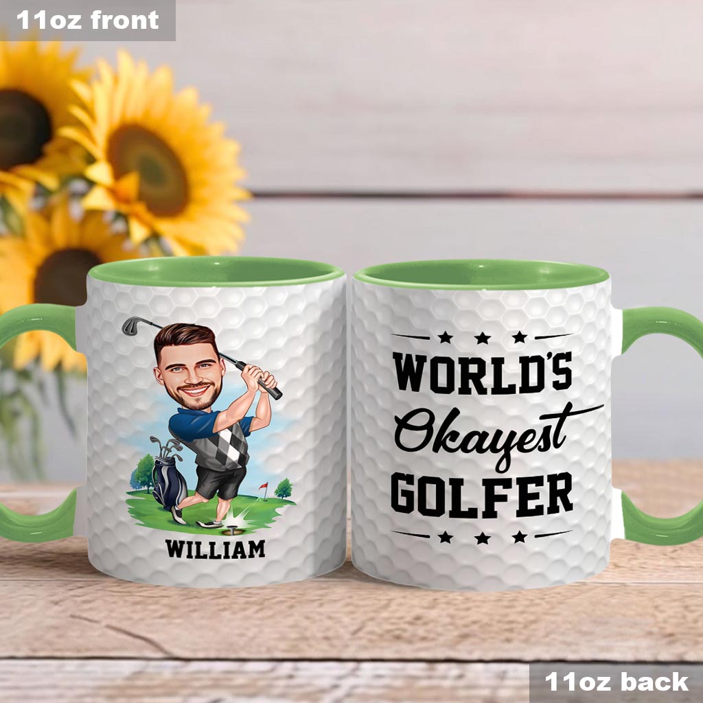 Weltweit mittelmäßigster Golfer – Personalisierte Golf-Akzent-Tasse