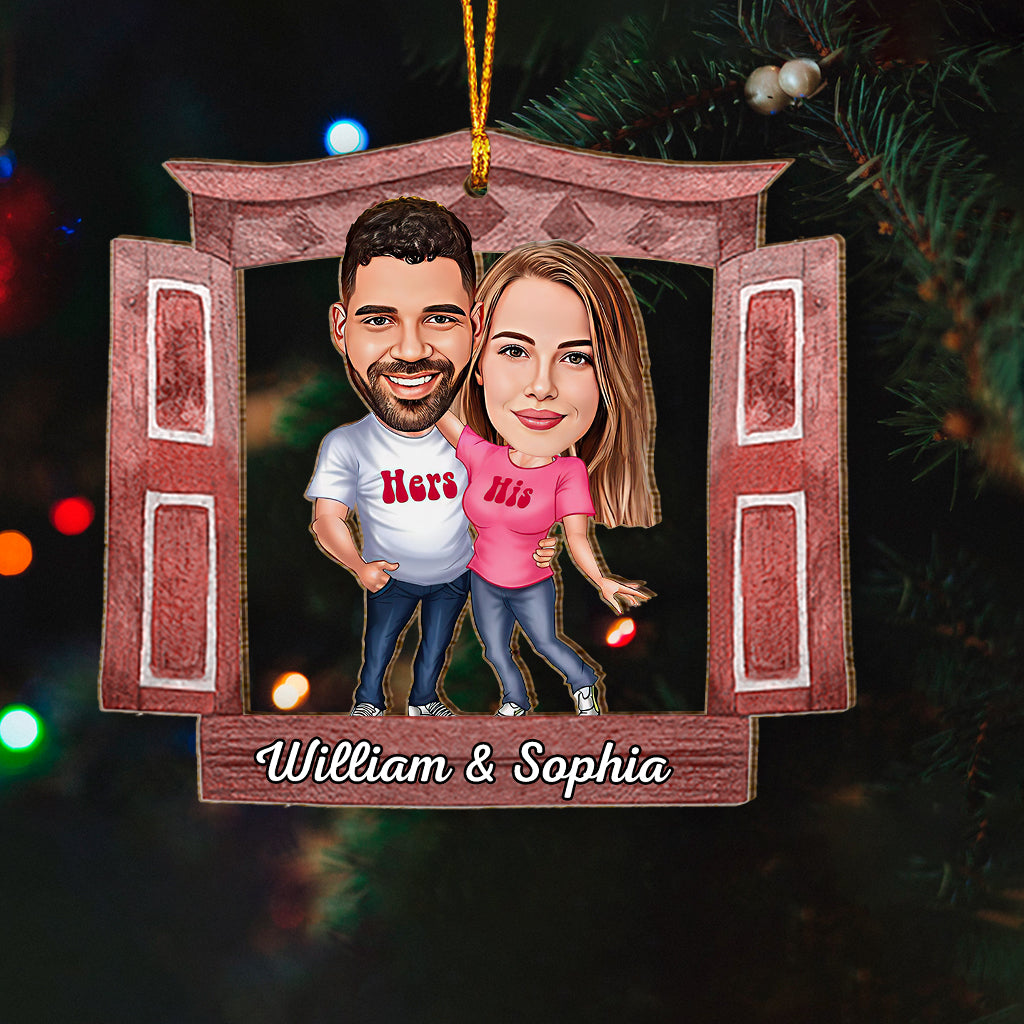 Caricature Family / Couple / Bestie Portrait Window - Personalized Family Ornament