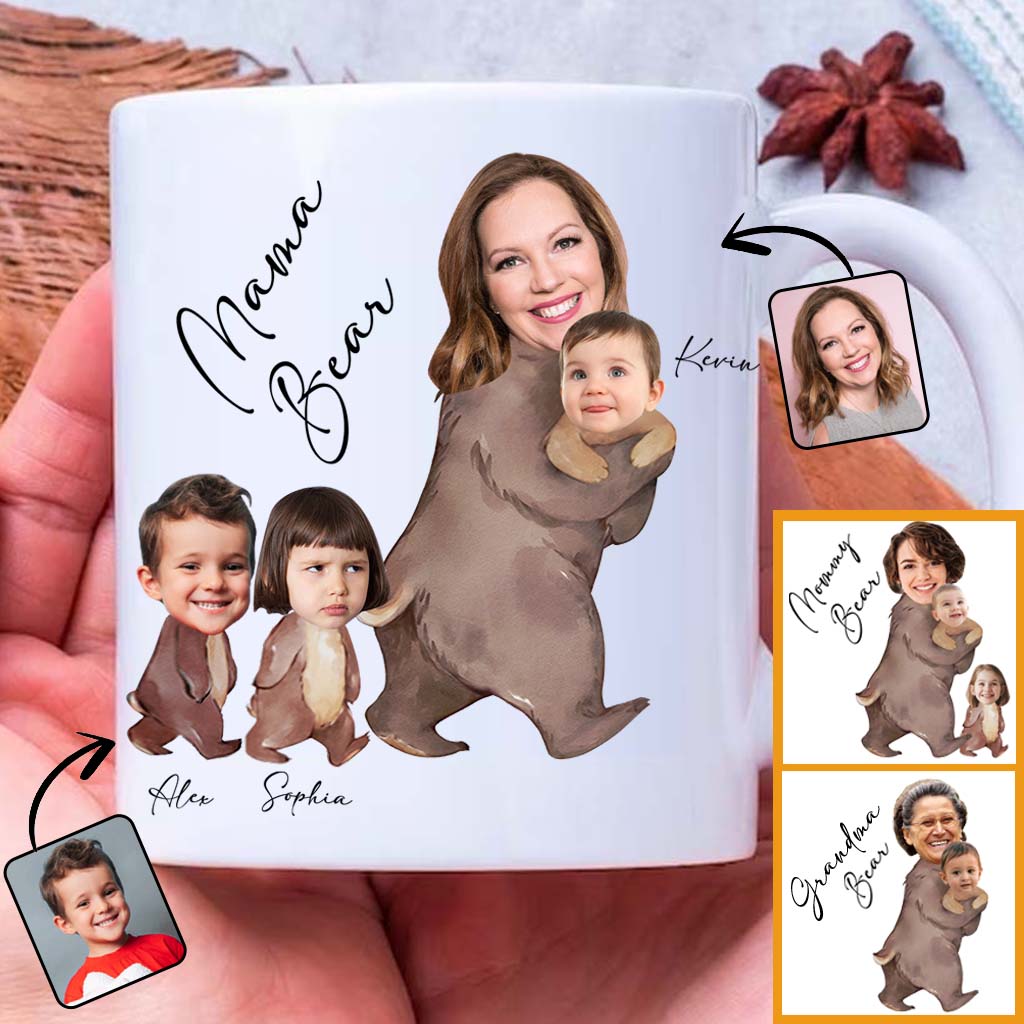 Aquarellfoto von Mama Bär – Personalisierte Muttertasse