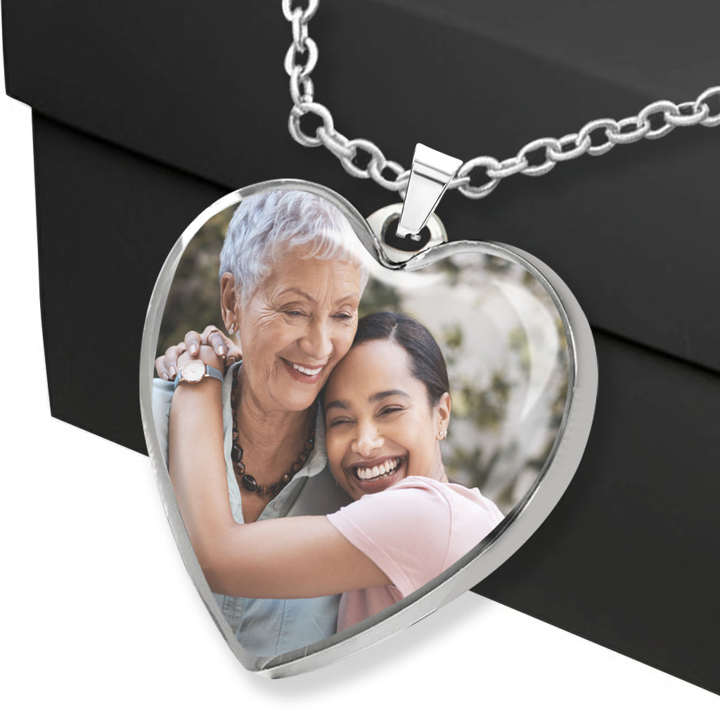 Danke Mama – Geschenk für Mama, Oma, Ehefrau, Freundin, Tochter – Personalisierte Herzanhänger-Halskette