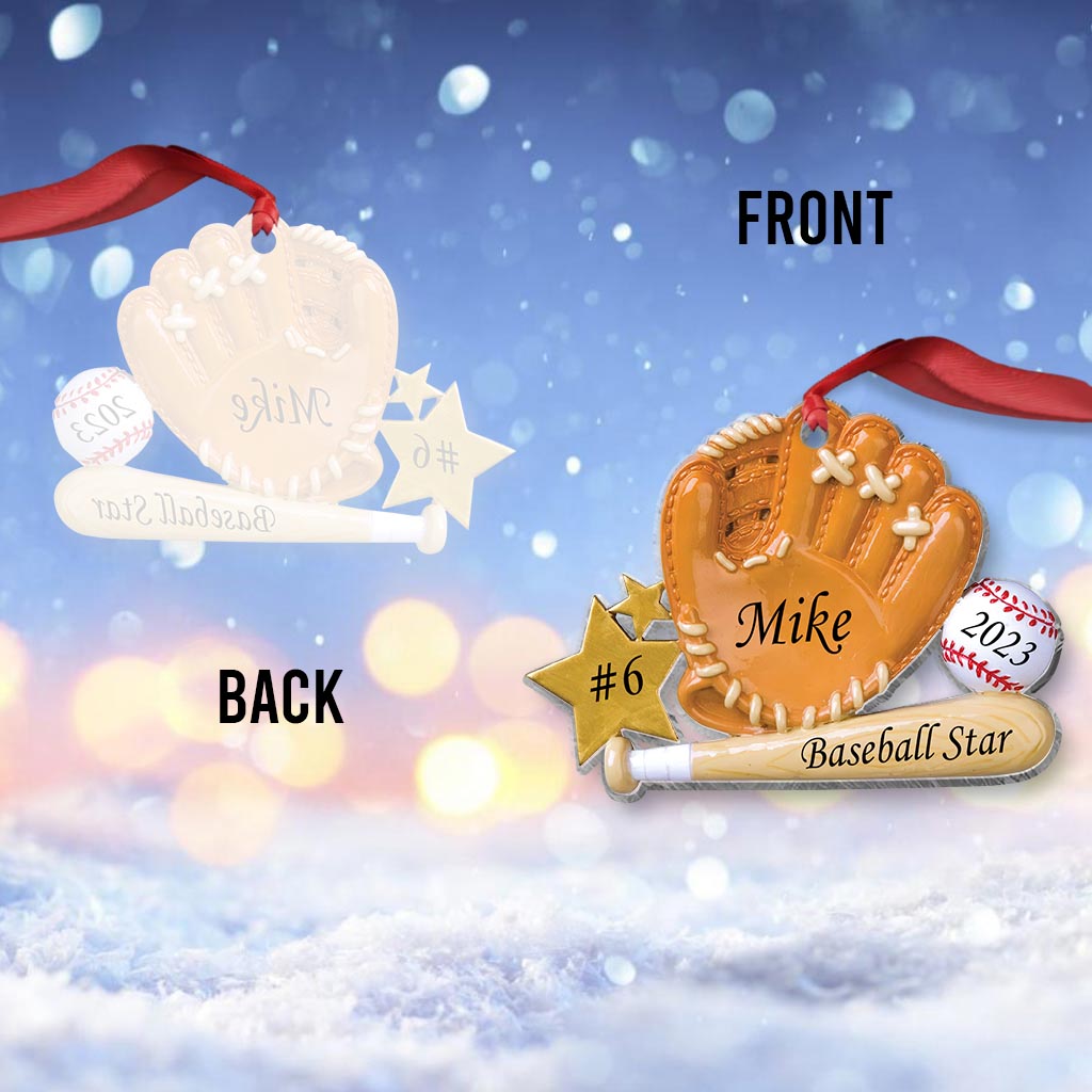 Baseball Star - Personalized Baseball Ornament