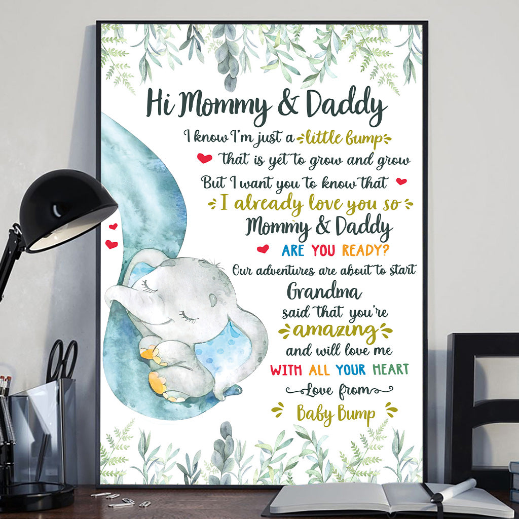 Liebe aus dem Babybauch – Personalisierte Leinwand und Poster für Mütter