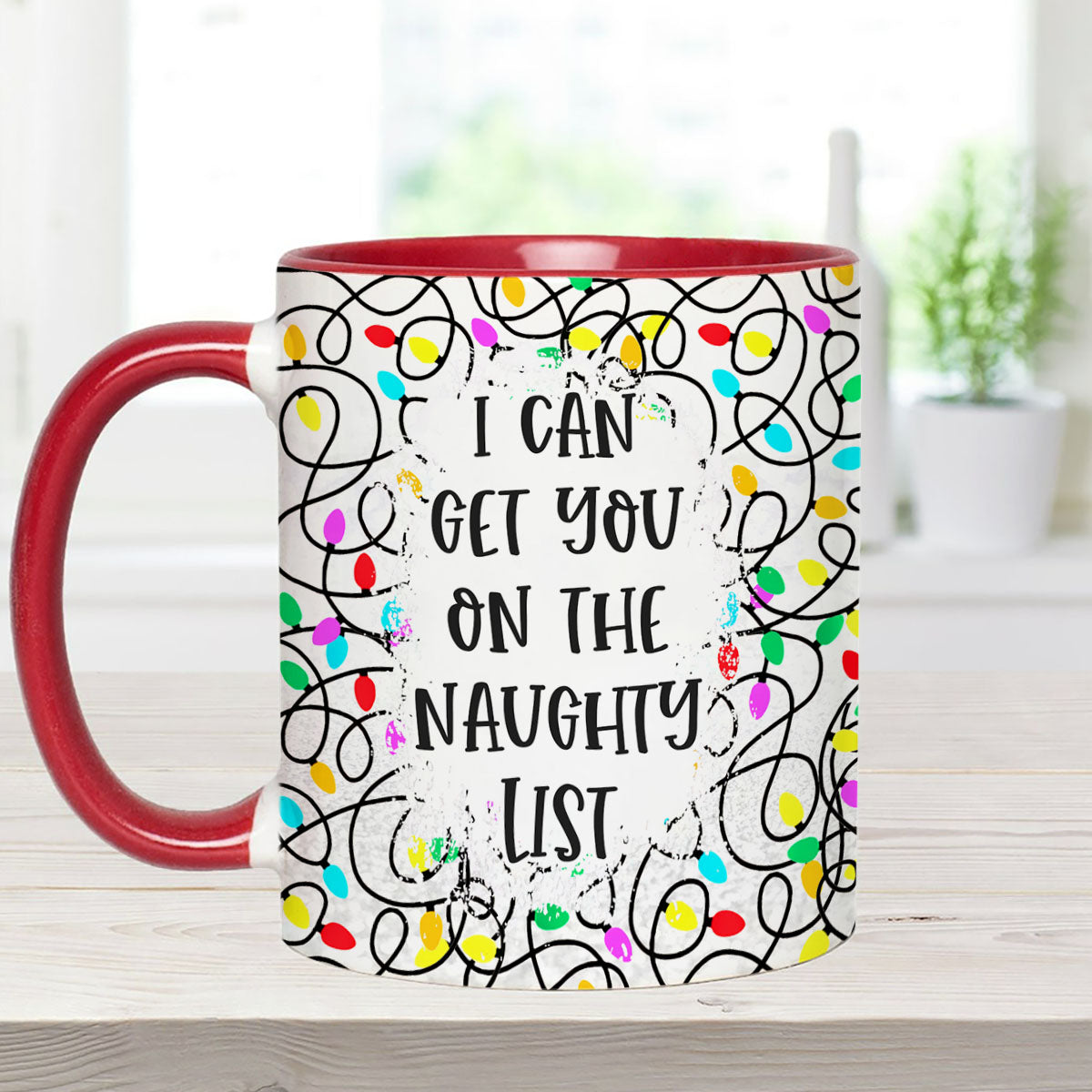 Ich kann dich auf die Liste der Unartigen bringen – Geschenk für Ehemann, Ehefrau, Freund, Freundin – Personalisierte Tasse mit Akzent
