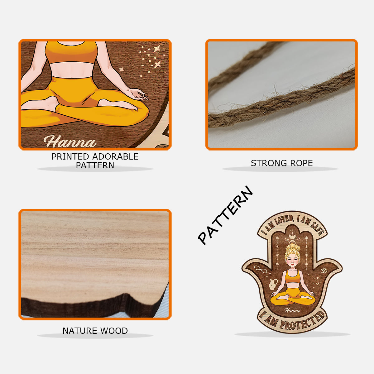 I Am Loved I Am Safe - Personalized Yoga Wood Sign