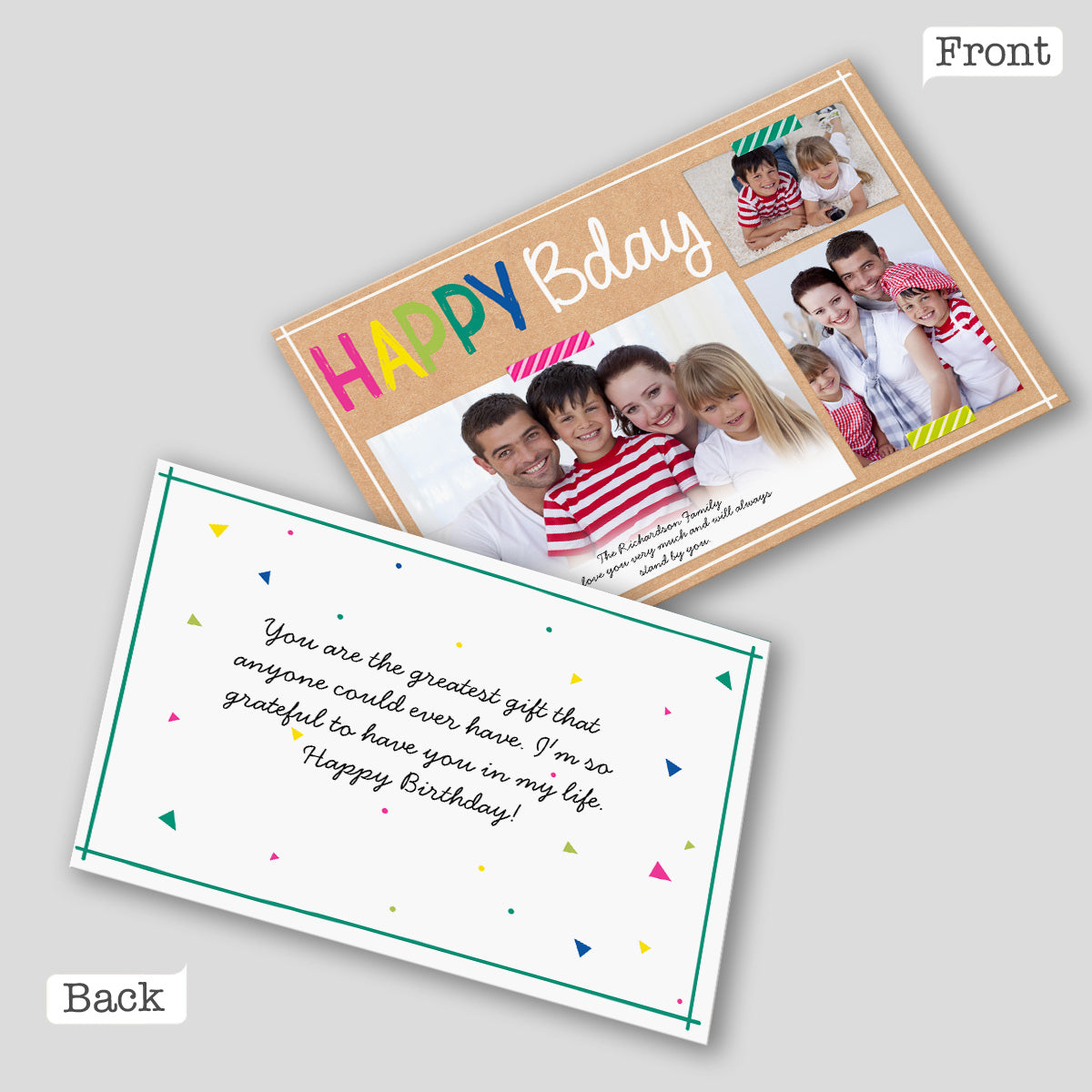 Danke / Alles Gute zum Geburtstag / Ich liebe dich - Personalisierte Grußkarte