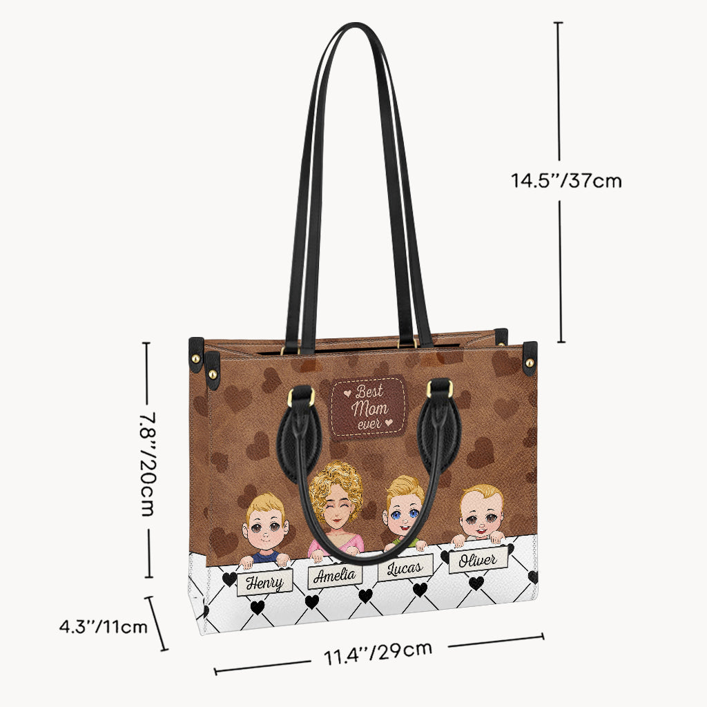 Die beste Oma der Welt – Geschenk für Oma, Mama, Tante – Personalisierte Lederhandtasche