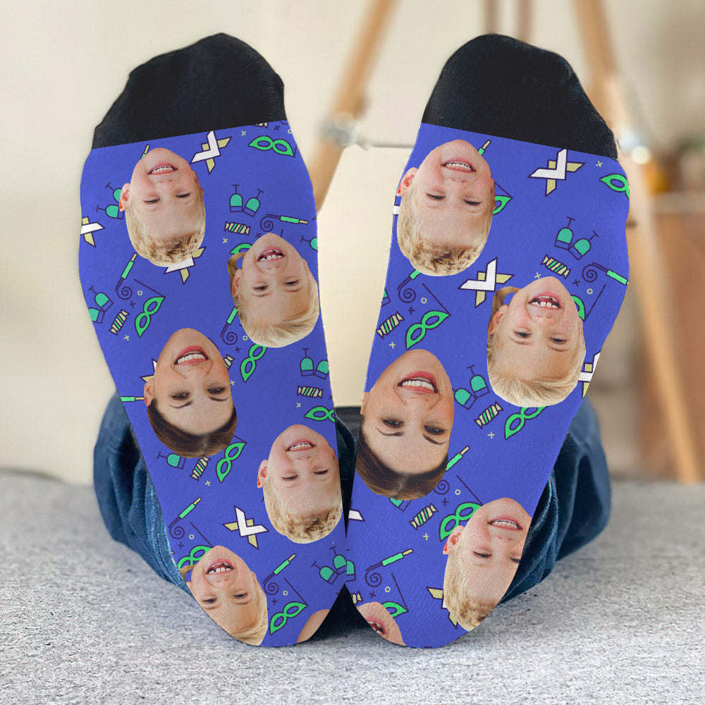 Individuelles Gesichtsmuster - Personalisierte Socken für Stiefmütter
